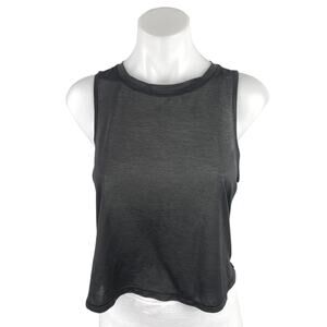 Athleta Women's Black Sleeveless Activewear Fitness Crop Shirt Tank Top Size M